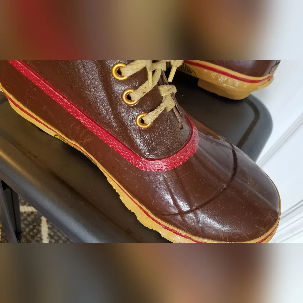 Stormers Steel Shank Men's Boots Weatherproof Felt Liner Size 8 Brown Red Trim